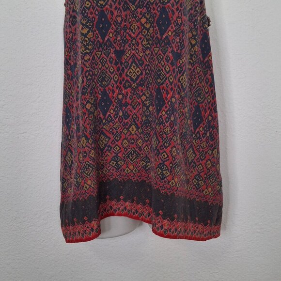 Joie 100% Silk Tunic Top Sz XS Racerback Boho Western Coastal Cowgirl Hippie - Picture 5 of 12